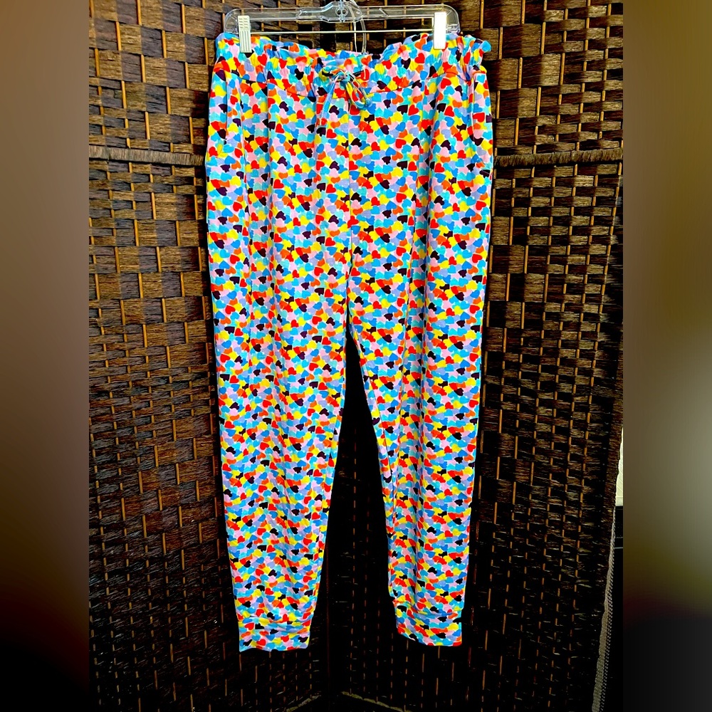 NWT Addison Bay Lovie Sweatpants/Multi colored Hearts. Size XL